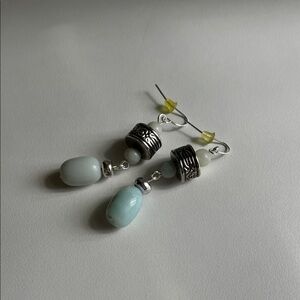 3 for $12 Silver and Light Blue Bead Drop Earrings
